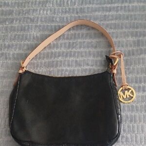 Michael Kors Black and Tan Shoulder Bag
